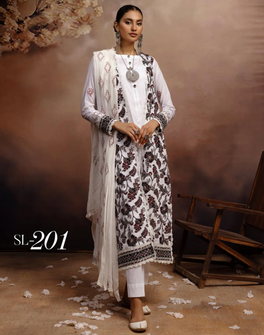 Omnia by Minakari Embroidered Lawn Collection SL-201