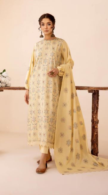 Mehak By Khoobsurat Lawn Embroidered Suit MK-207 Skin