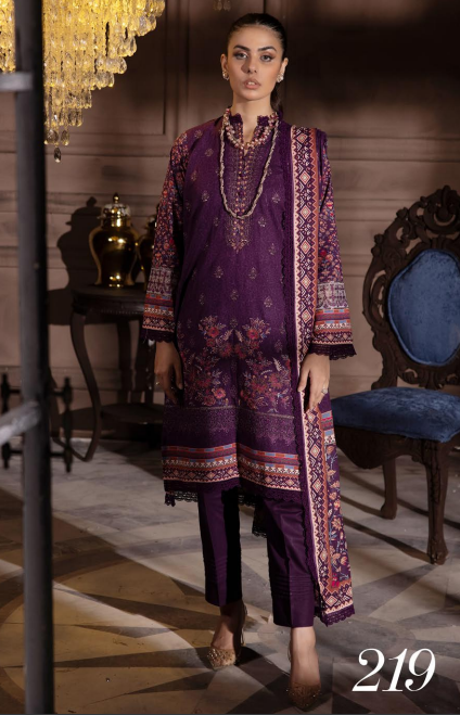 Aleena By Shaista Khaddar Embroidered Unstitched 3pc Suit D-219