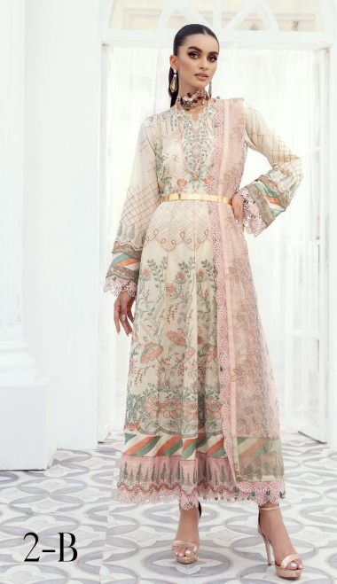 Minha By Minakari Lawn Embroidered Suit 02-B