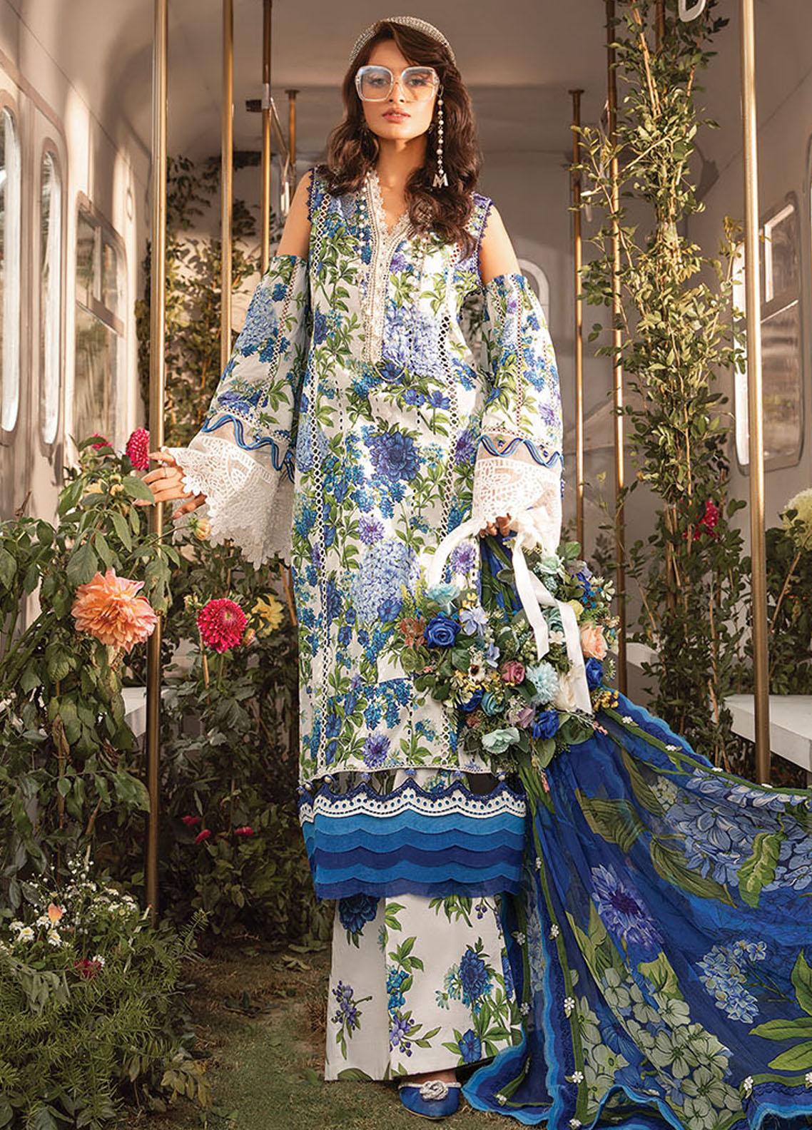 MPrints by Maria B Embroidered Lawn Suits Unstitched 3 Piece MB24P 2B