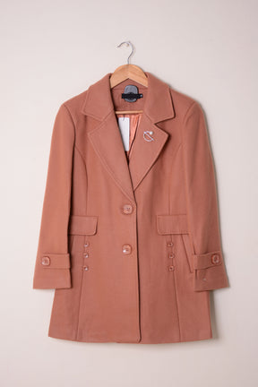Ladies Winter Long Coats YKN-463 D Peach