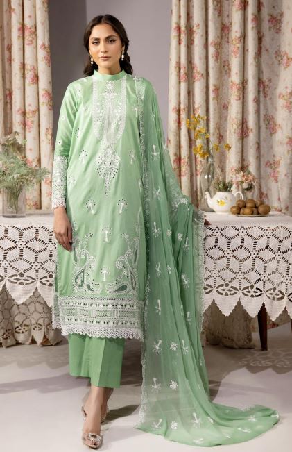 Nafasat By Khoobsurat Lawn Embroidered Suit KN-308 C-Green