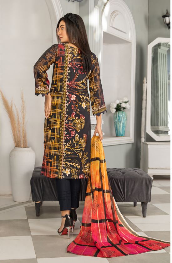 Mirha By JB Digital Printed Lawn Embroidered Unstitched 3Pc suit D-03
