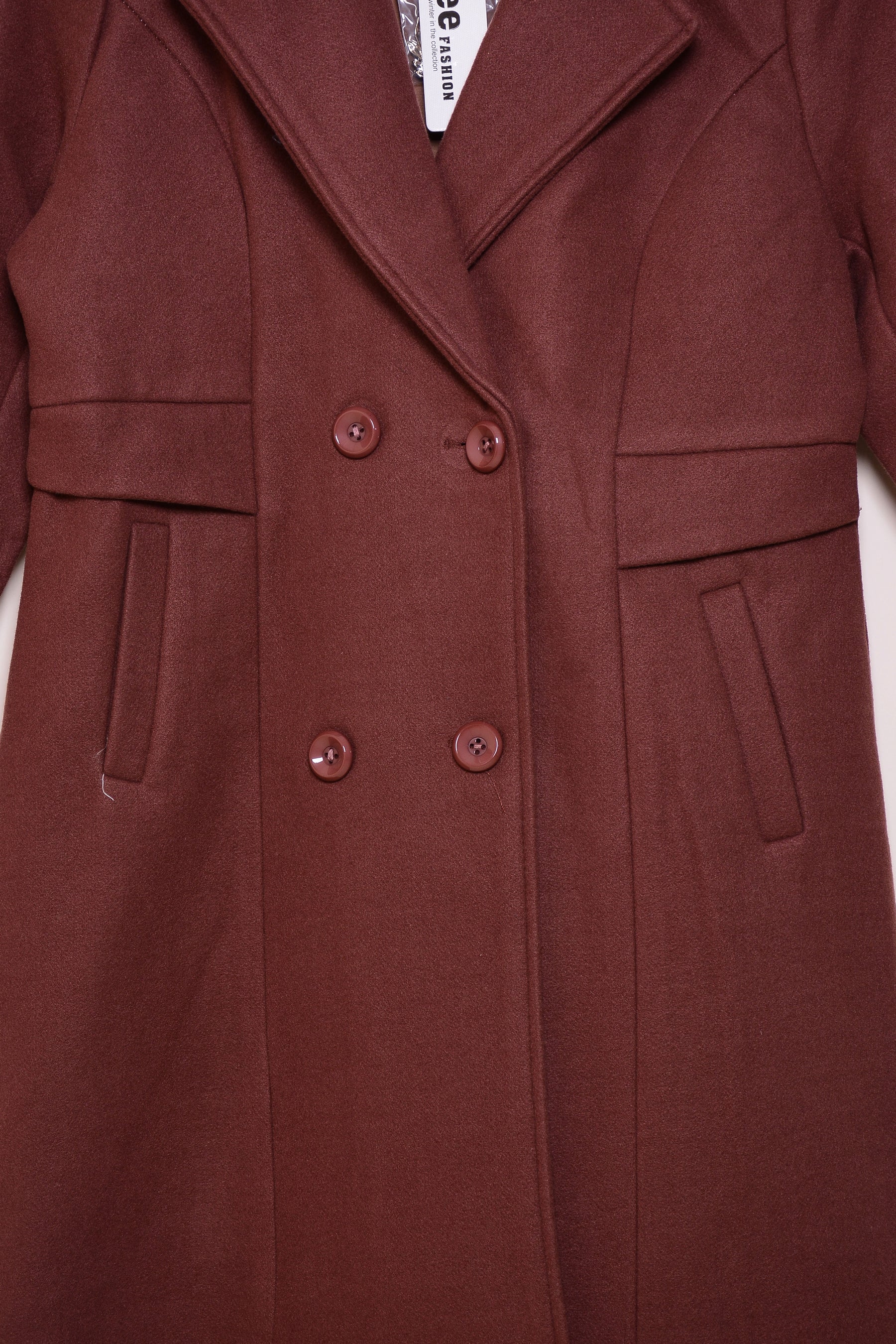 Ladies Winter Long Coats ykn-586 Brown