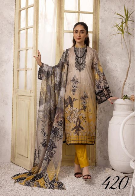 Hazel By Shaista Lawn Embroidered Suit 420