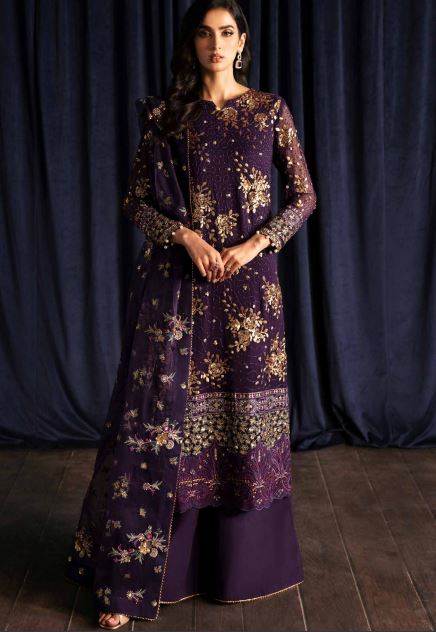 Elanora by Nureh Embroidered Chiffon Suits Unstitched 4 Piece NEL-45