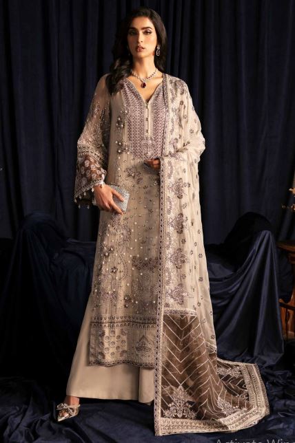 Elanora by Nureh Embroidered Chiffon Suits Unstitched 4 Piece NEL-46