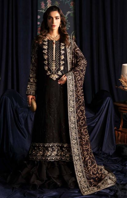 Elanora by Nureh Embroidered Chiffon Suits Unstitched 4 Piece NEL-47