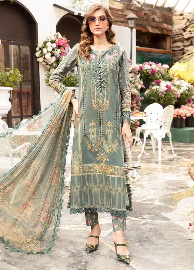 MPrints by Maria B Embroidered Lawn Suits Unstitched 3 Piece MB24P 4B
