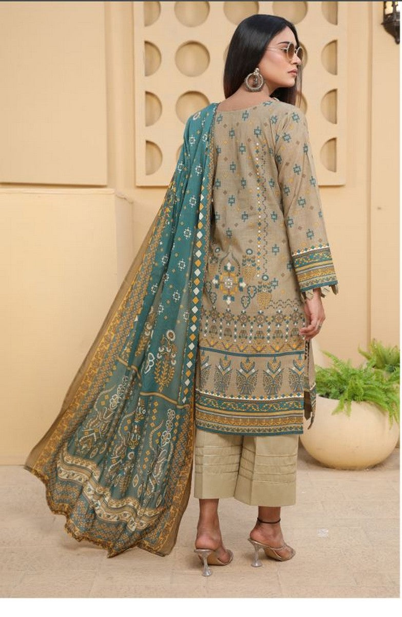 Mirha By JB Lawn Digital Embroidered Unstitched 3Pc Suit D-Skin D-03