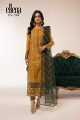 Elena 3-PC Stitched Embroidered Suit EV-584