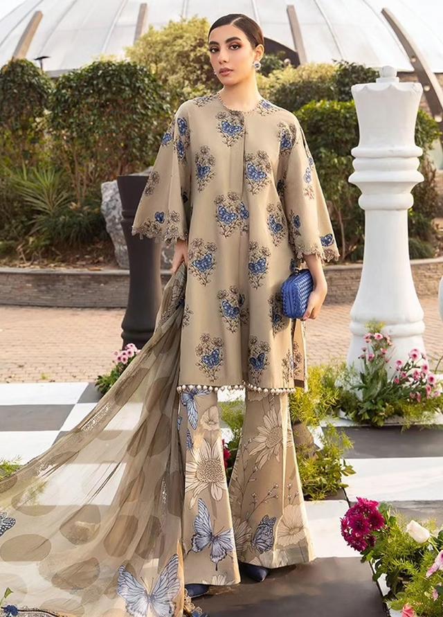 MPrints by Maria B Embroidered Lawn Suits Unstitched 3 Piece MB24P 5B