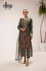 Elena 3-PC Stitched Embroidered Suit EV-634