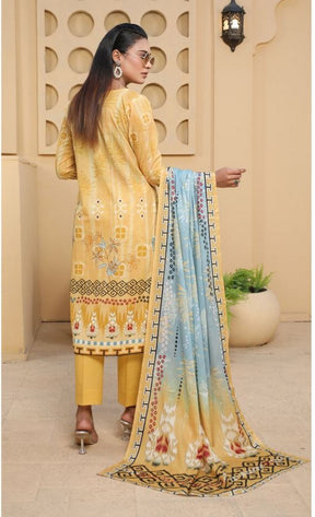 Mirha By JB Lawn Digital Embroidered Unstitched 3Pc Suit L-Mustard D-05