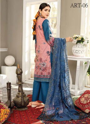 Mirha By JB Luxury Embroidered Unstitched 3Pc Suit T-Pink ART-06