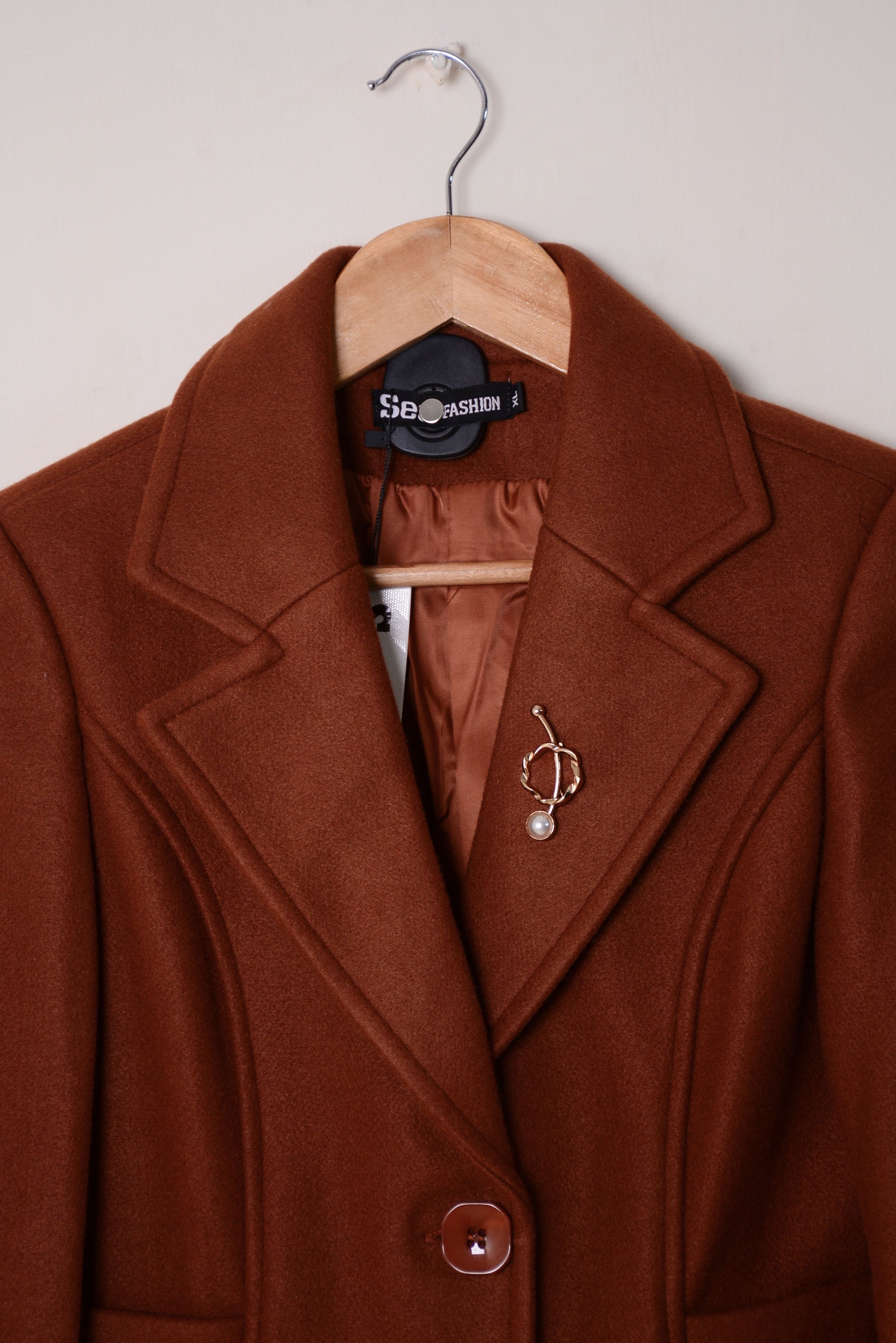Ladies Winter Long Coats YKN-460 Brown
