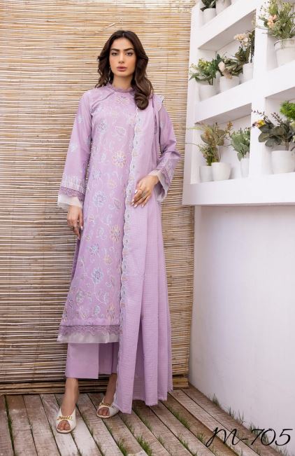 Mah Jabeen By Minakari Lawn Embroidered Suit M-705