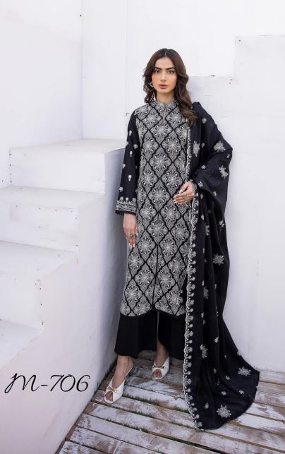 Mah Jabeen By Minakari Lawn Embroidered Suit M-706