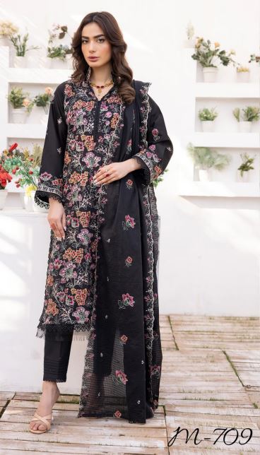 Mah Jabeen By Minakari Lawn Embroidered Suit M-709