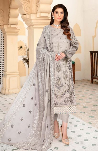 Sehrish By Mahe E Rooh Lawn Embroidered Suit SR-7504 Beige