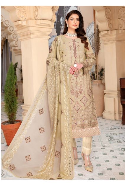 Sehrish By Mahe E Rooh Lawn Embroidered Suit SR-7506 Skin
