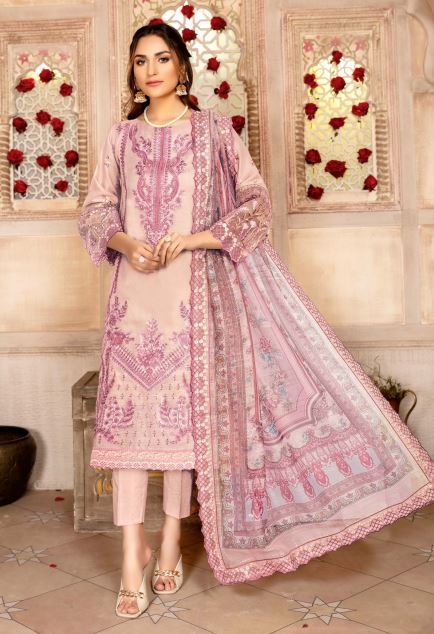 Gul Bano By Mah E Rooh Lawn Embroidered Suit GB-7602 L-Pink