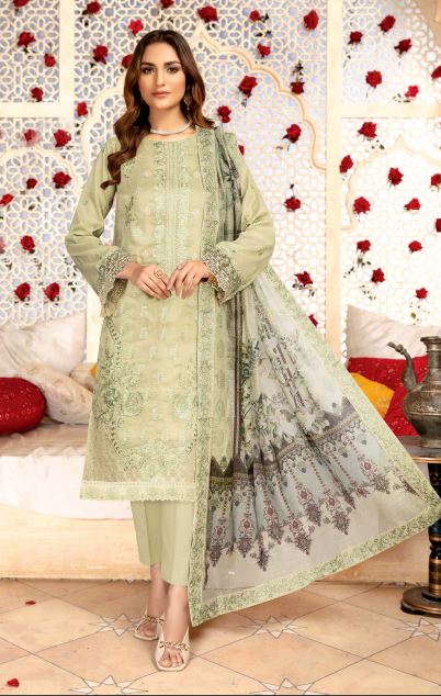 Gul Bano By Mah E Rooh Lawn Embroidered Suit GB-7603 Pista