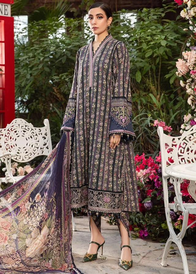 MPrints by Maria B Embroidered Lawn Suits Unstitched 3 Piece MB24P 7B