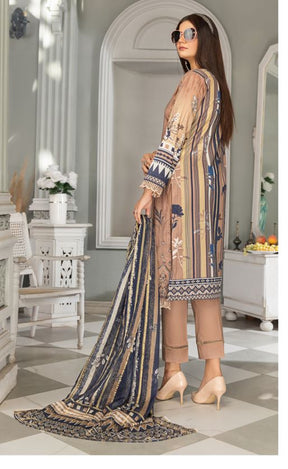 Mirha By JB Digital Printed Lawn Embroidered Unstitched 3Pc suit D-08