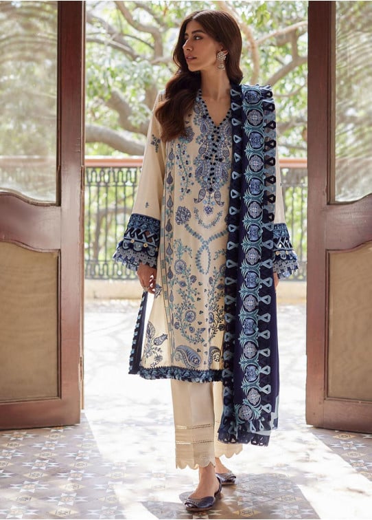 Zaha By Khadijah Shah Embroidered Suits Unstitched 3 Piece  ZW23-07 LINA
