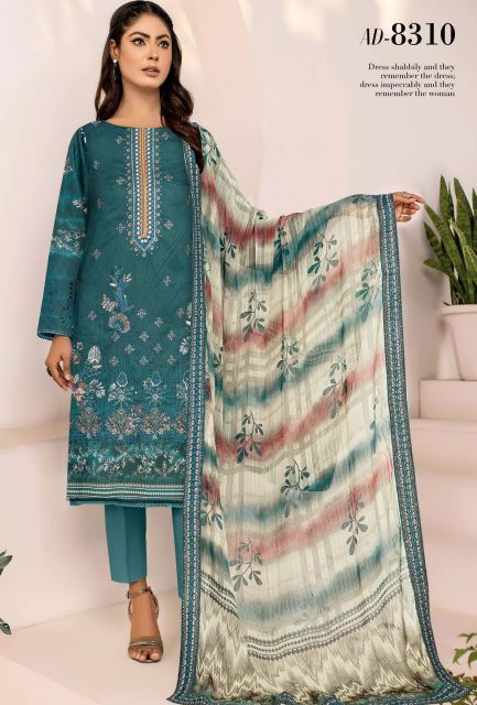 Pakiza By Aadarsh Lawn Embroidered Suit AD-8310
