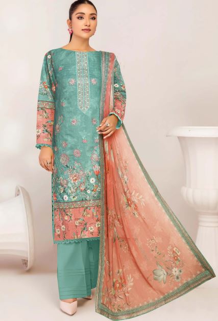 Gulmehr By Aadarsh Lawn Embroidered Suit AD-8802 L-Zink