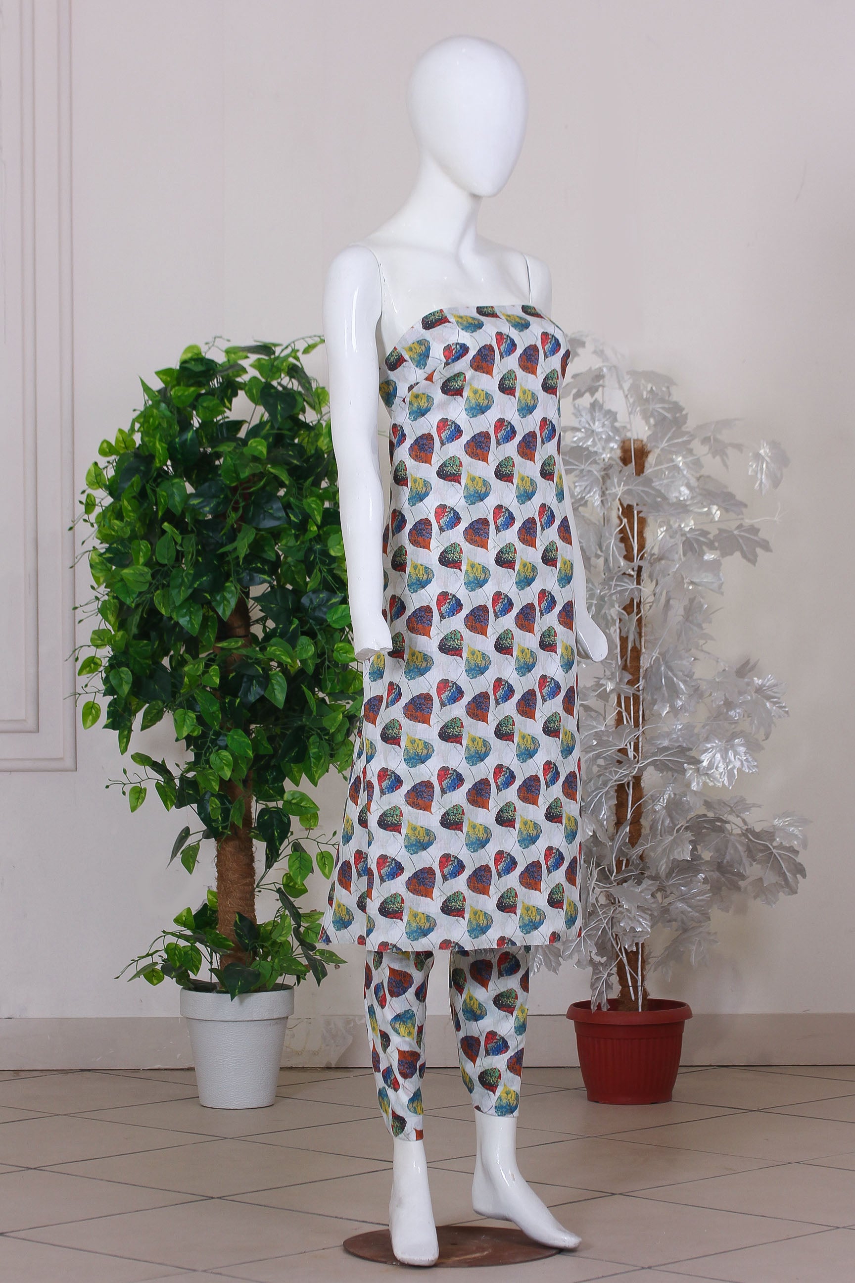 Ellu Prints Allover Lawn Unstitched 2Pc Suit Off White EP-12440