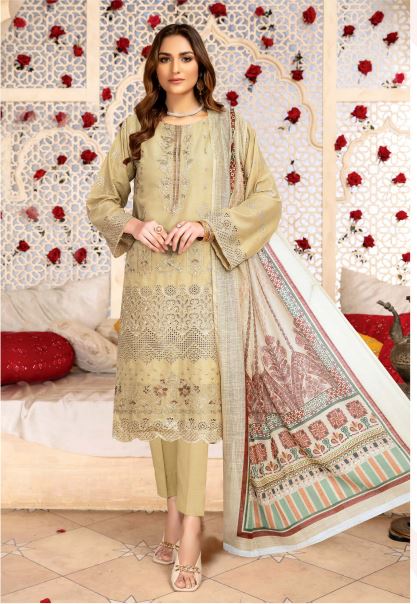 Meharnaz By Aadarsh Lawn Embroidered Suit AD-9610 Skin