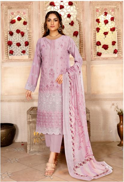Meharnaz By Aadarsh Lawn Embroidered Suit AD-9603 T-Pink
