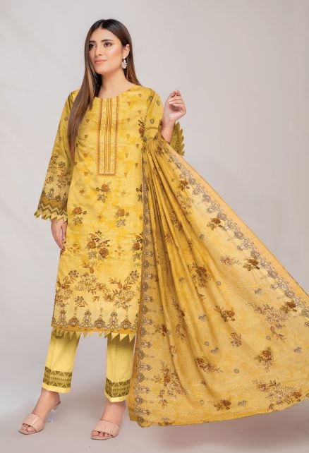 Signora By Aadarsh Lawn Embroidered Suit AD-9709 Mustard