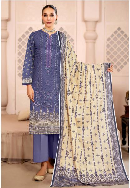 Nagma By Aadarsh Lawn Embroidered Suit AD-9805 Purple