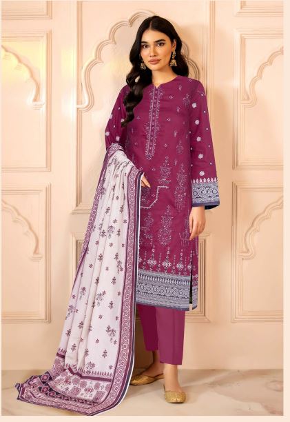 Nagma By Aadarsh Lawn Embroidered Suit AD-9807 Maroon