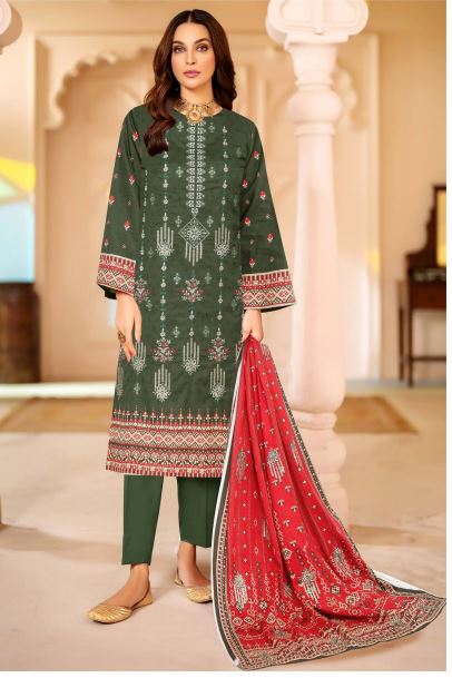 Nagma By Aadarsh Lawn Embroidered Suit AD-9808 Green