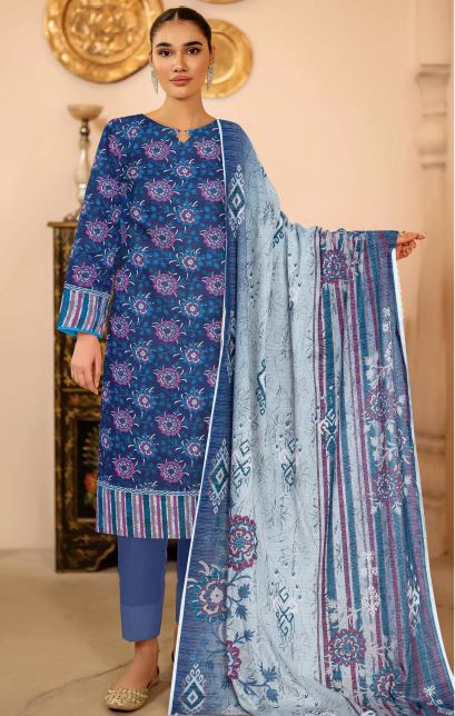 Mahtaab E Jabiin By Aadarsh Lawn Embroidered Suit AD-9002 Blue