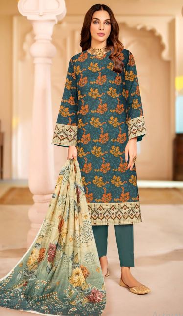 Mahtaab E Jabiin By Aadarsh Lawn Embroidered Suit AD-9004 Zink