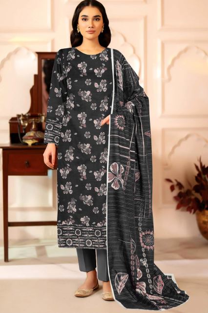 Mahtaab E Jabiin By Aadarsh Lawn Embroidered Suit AD-9006 Black