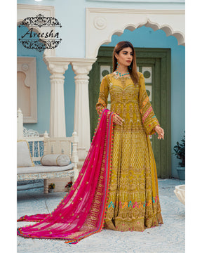 Areesha Volume-17 Unstiched Suits D-4 Amber