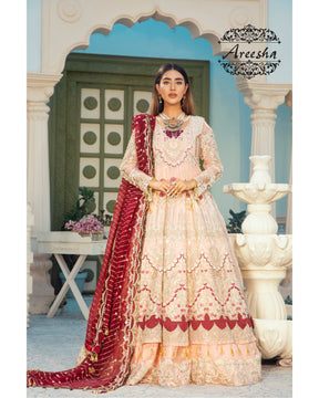 Areesha Volume-17 Unstiched Suits D-6 Creamy Peach