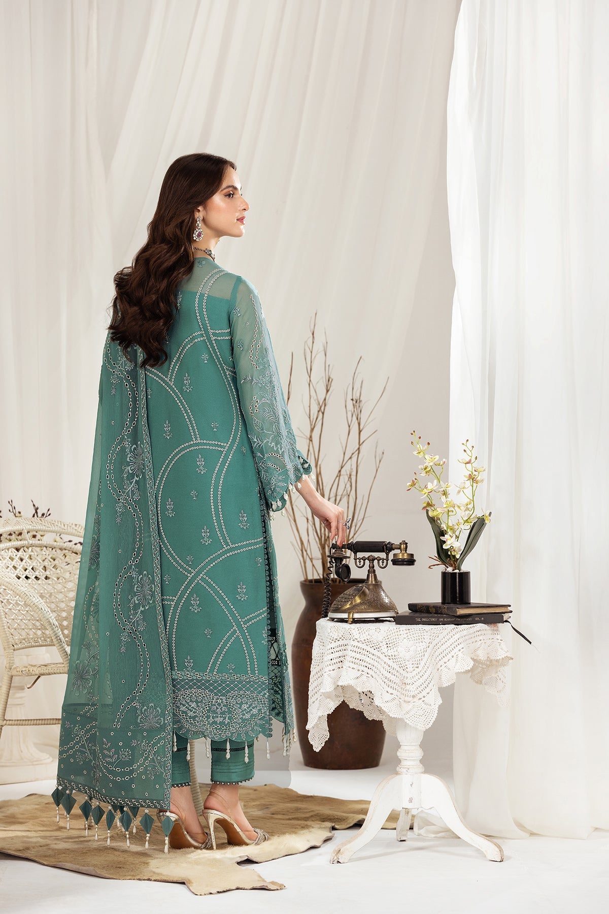 Dhaagay By Alizeh Fashion Embroidered Chiffon Suits Unstitched 3 Piece 02 Meshki