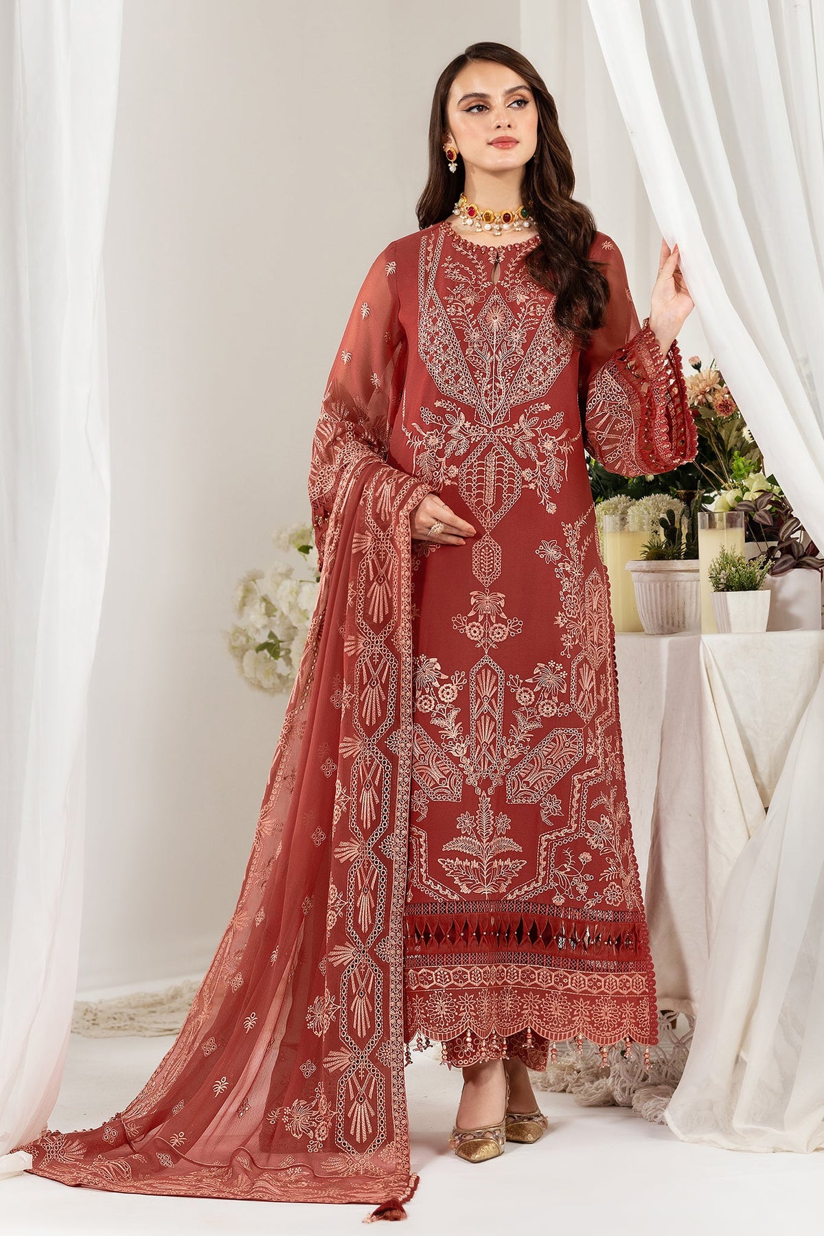 Dhaagay By Alizeh Fashion Embroidered Chiffon Suits Unstitched 3 Piece 03 Ariya