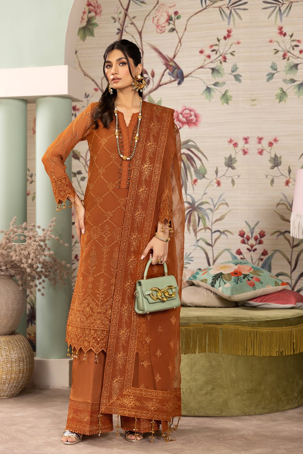 Dhaagay By Alizeh Fashion Embroidered Chiffon Suits Unstitched 3 Piece D-05