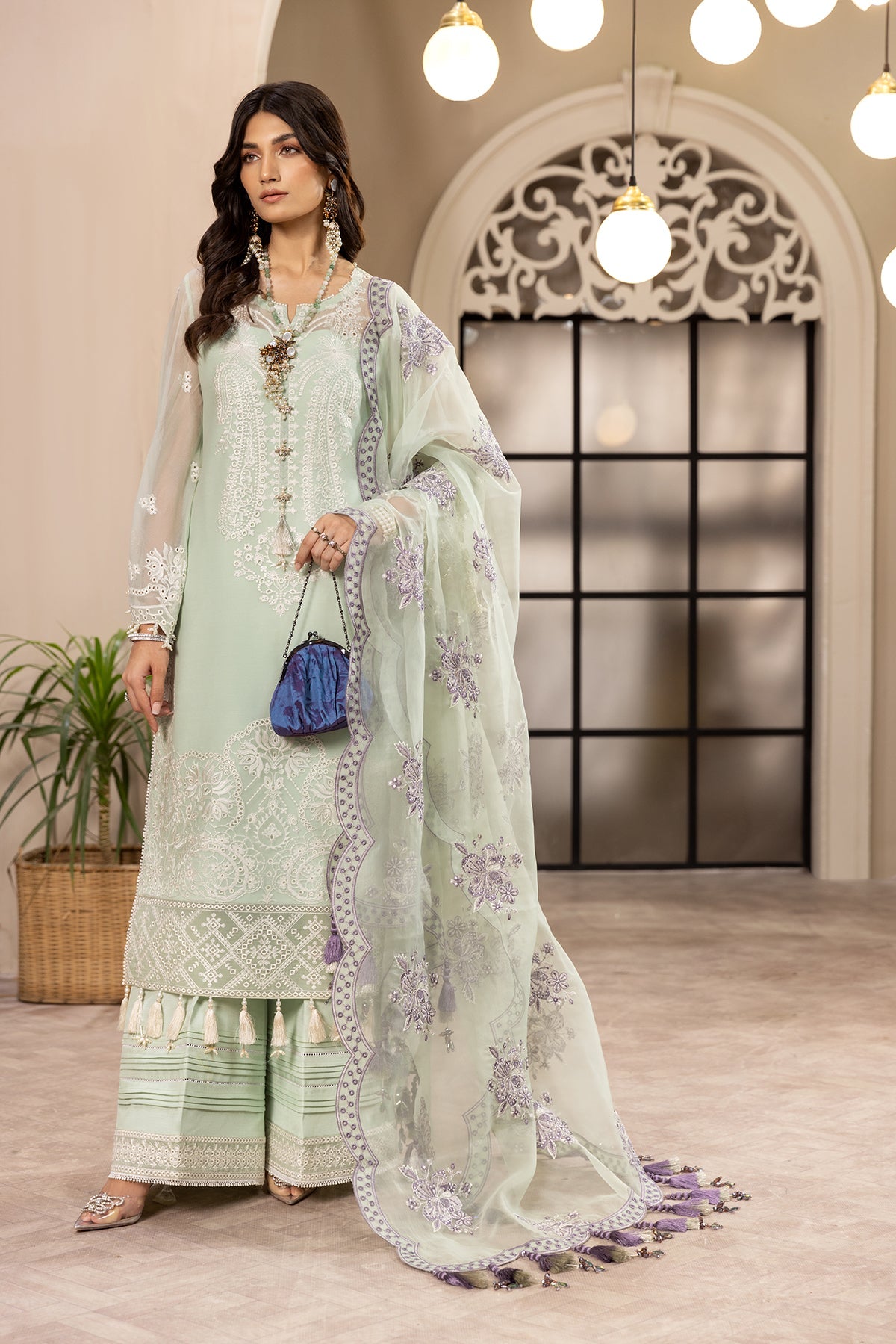 Dhaagay By Alizeh Fashion Embroidered Chiffon Suits Unstitched 3 Piece D-08