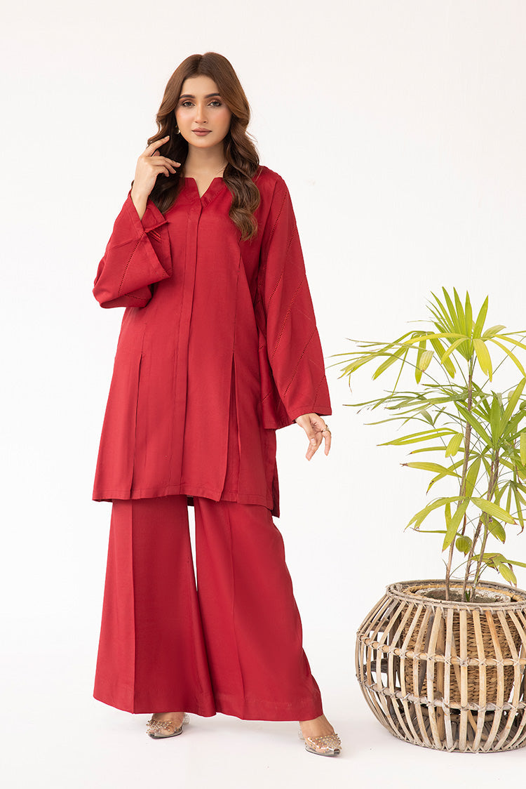 Ellena 2-PC Stitched Dyed Raw Silk Suit Ev-672